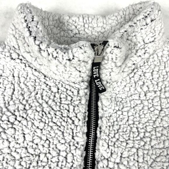 Bobbie Brooks Sherpa Fleece Pullover Zip Lightweight White Streetwear Womens LG - Picture 5 of 13